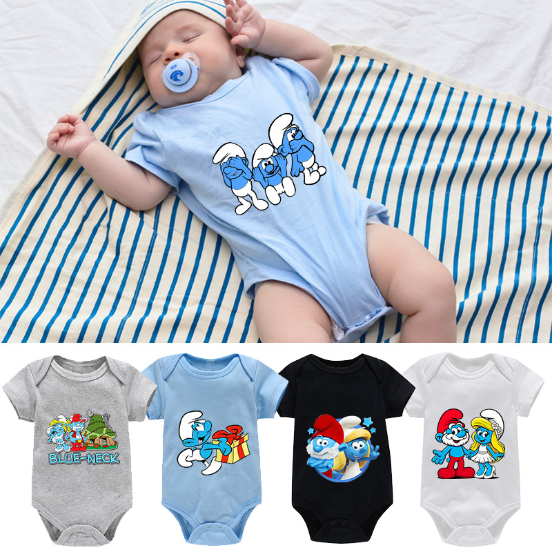 Baby Clothing 1 Year Old - T-Smurfes Series Baby Romper Cotton Short