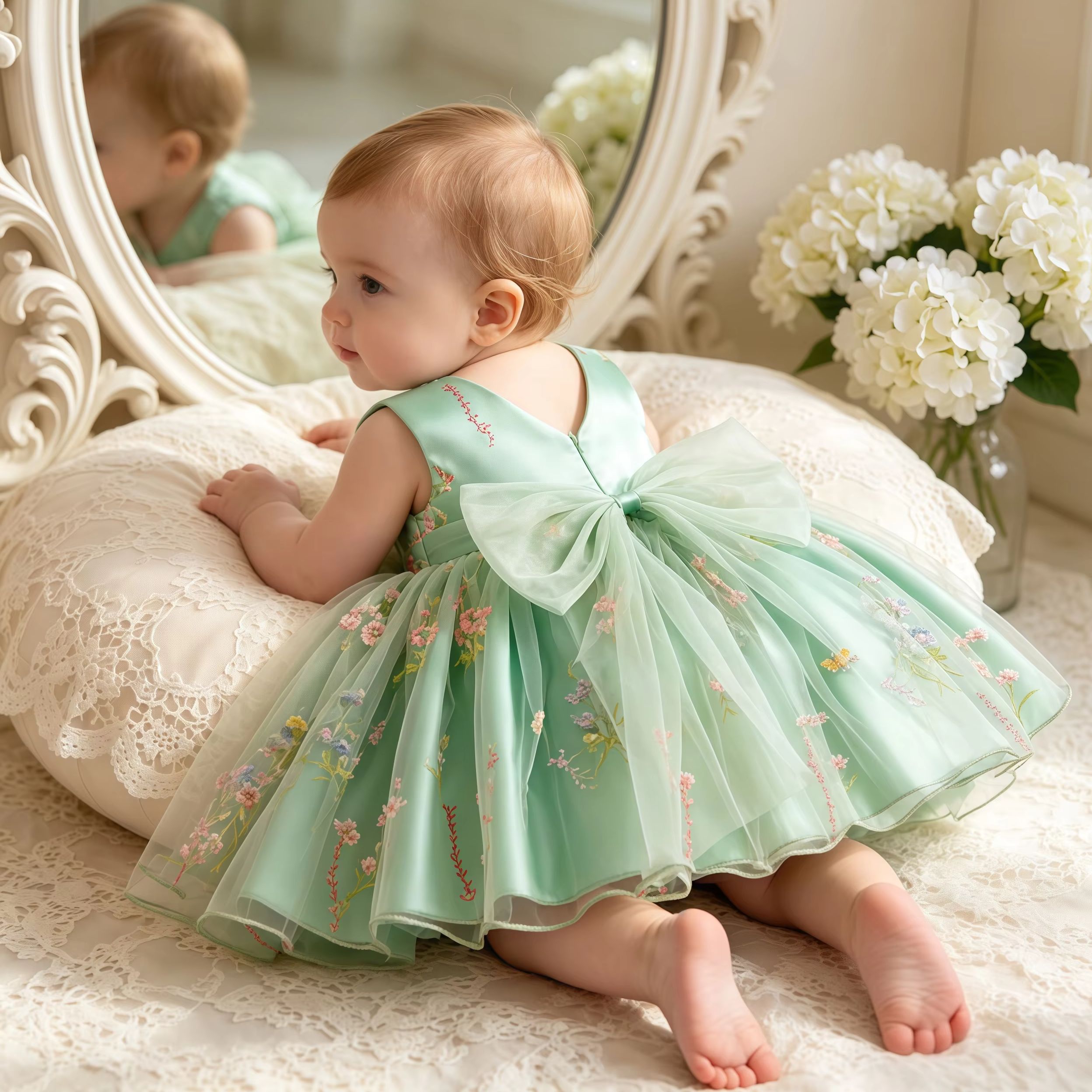 Baby Clothing Dresser - Baby Girls Butterfly 1st Birthday Flowers