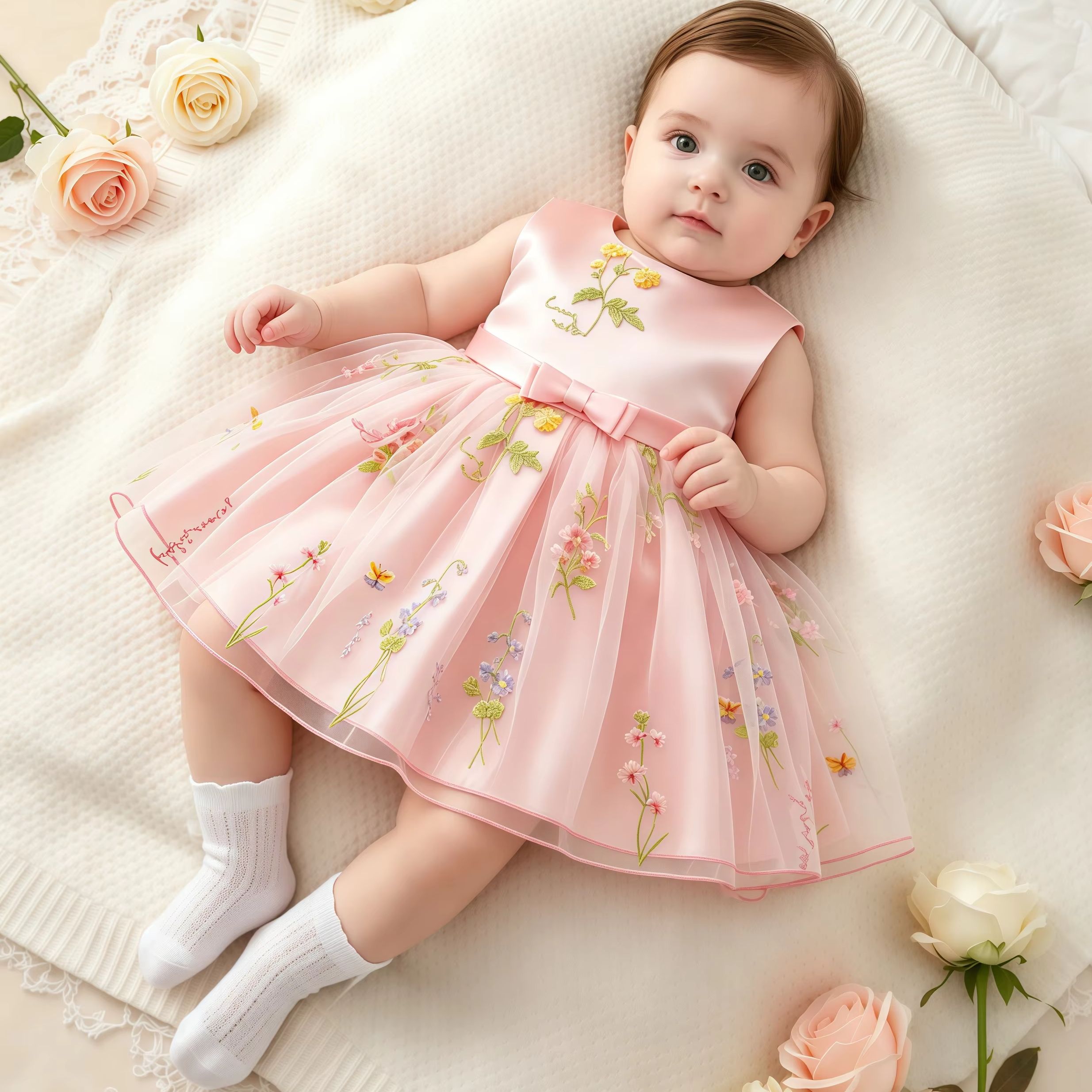 Baby Clothing Dresser - Baby Girls Party Dresses Embroidery Butterfly
