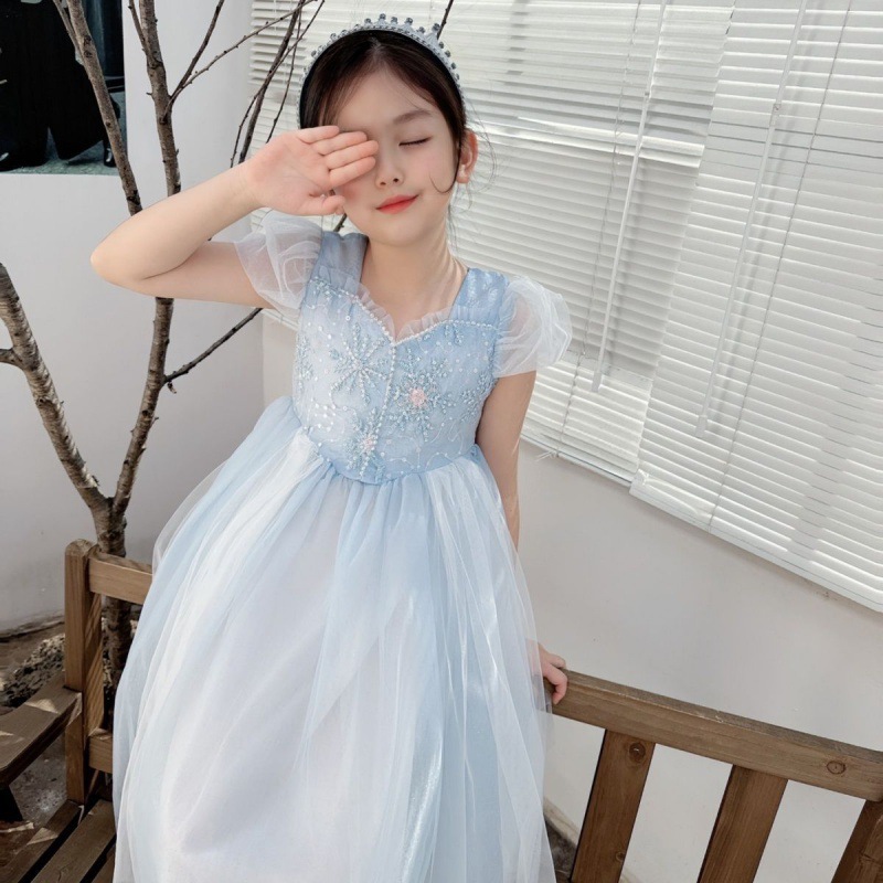 Baby Clothing Dresser - Embroidered Elsa Girls Dress for Kids
