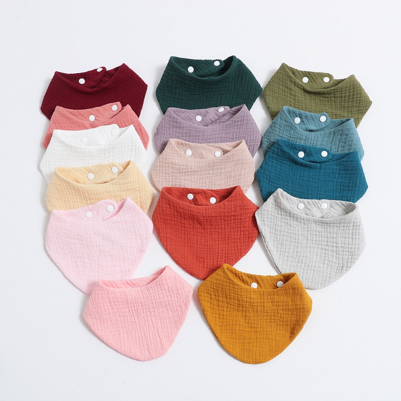 Baby Clothing Fabric - 1pc Cotton Gauze Baby Bibs Adjustable