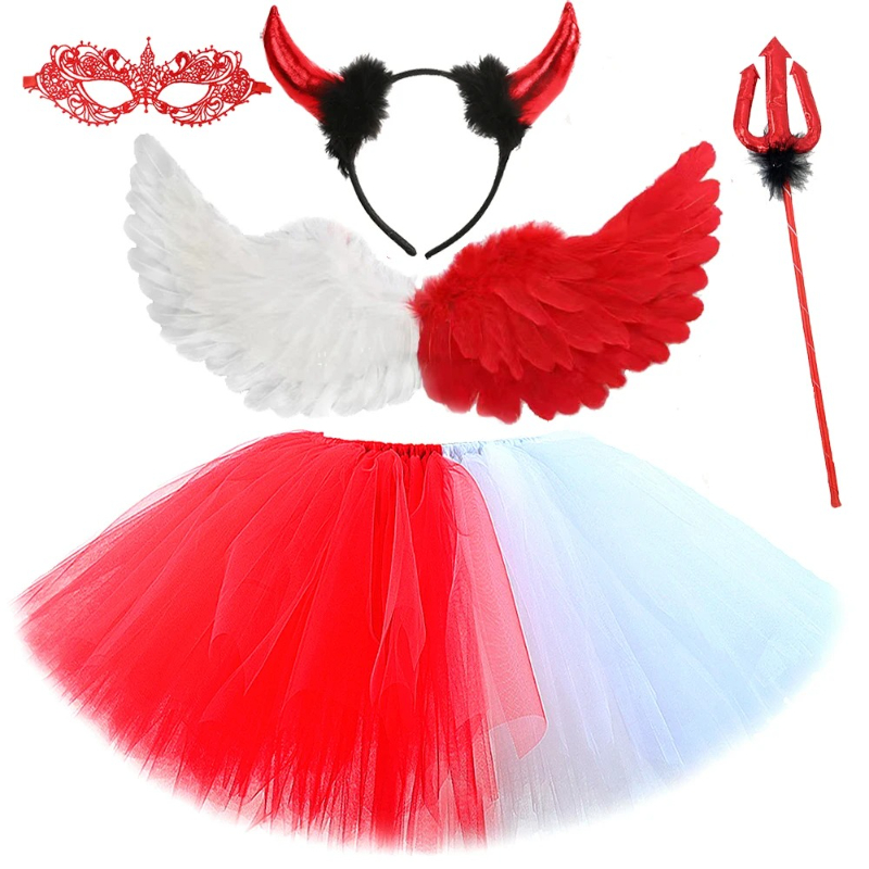 Half Angel Half Devil Costume  - مراجعة Baby Tutu Skirt وسعره