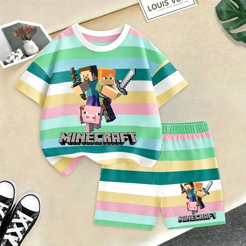 Minecrafted Girl boy Summer T  - مراجعة Baby Clothing 1 Year Old وسعره