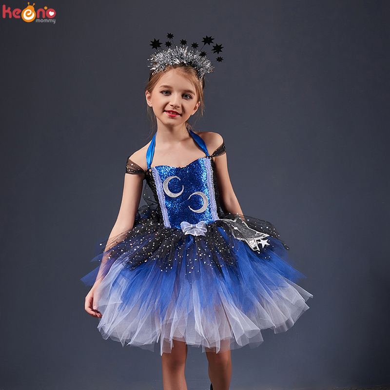 Galaxy Moon & Stars Halloween  - مراجعة Baby Tutu Skirt وسعره