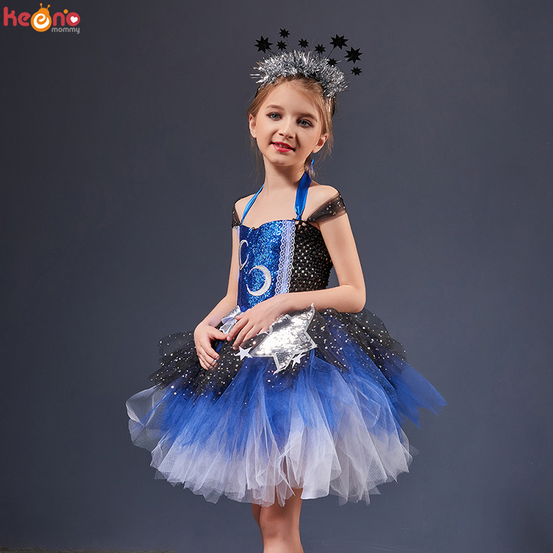 Galaxy Moon & Stars Halloween  - مراجعة Baby Tutu Skirt وسعره