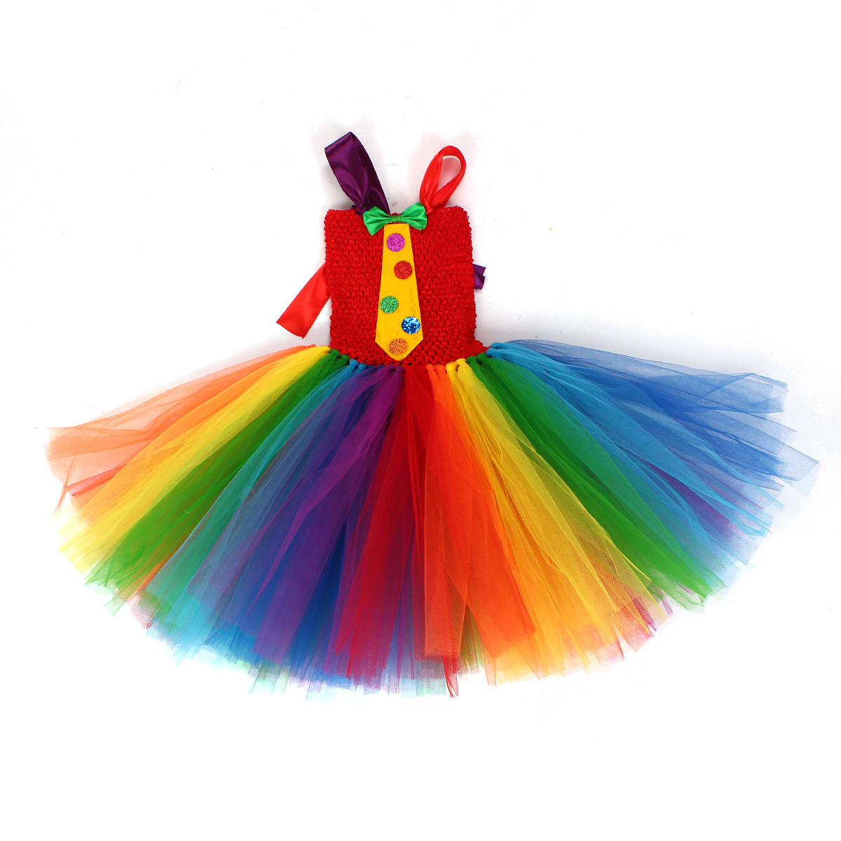 Kids Rainbow Clown Costumes fo - مراجعة Baby Tutu Skirt وسعره