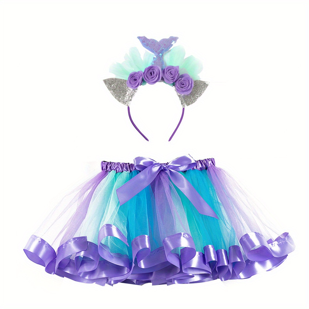 Girls' Mermaid Hairdband Mesh  - مراجعة Baby Tutu Skirt وسعره