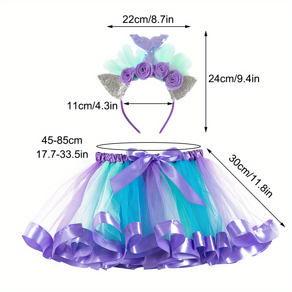 Girls' Mermaid Hairdband Mesh  - مراجعة Baby Tutu Skirt وسعره