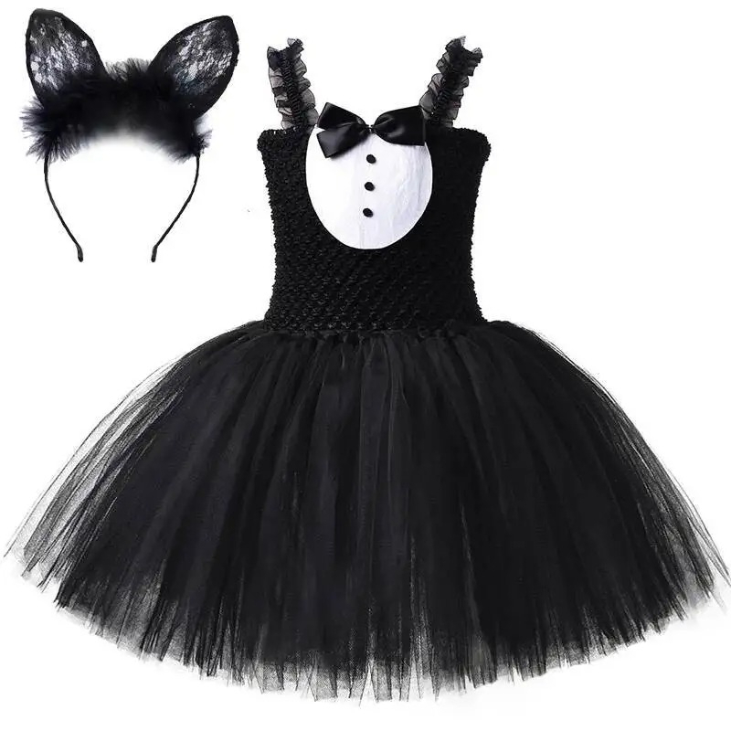 White Black Cat Tutu Dress for - مراجعة Baby Clothing Dresser وسعره
