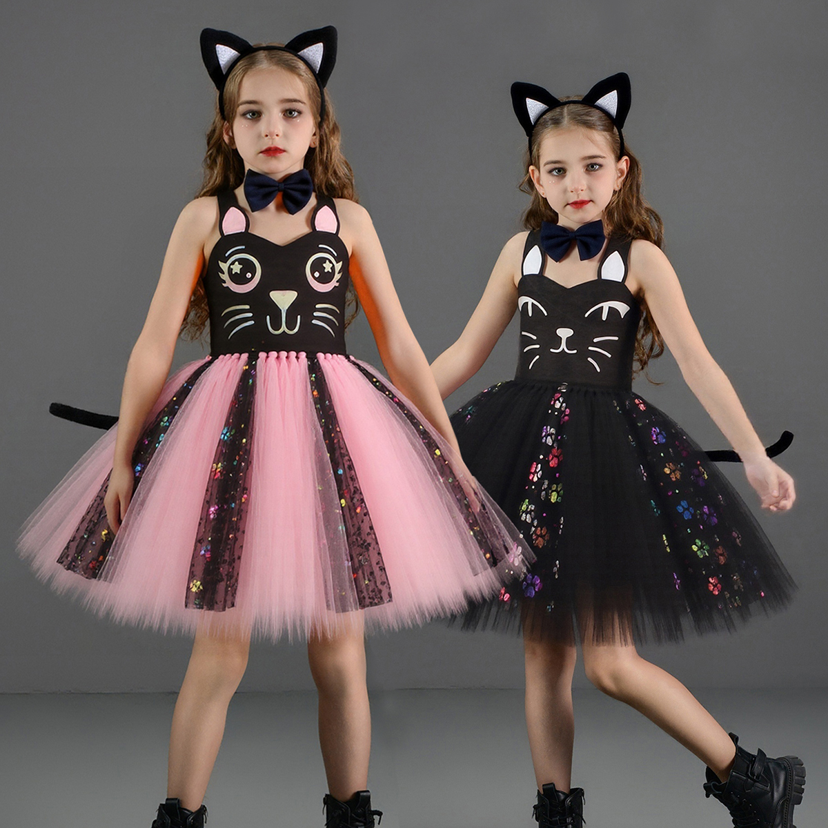Pink Black Cat Tutu Dress for  - مراجعة Baby Tutu Skirt وسعره