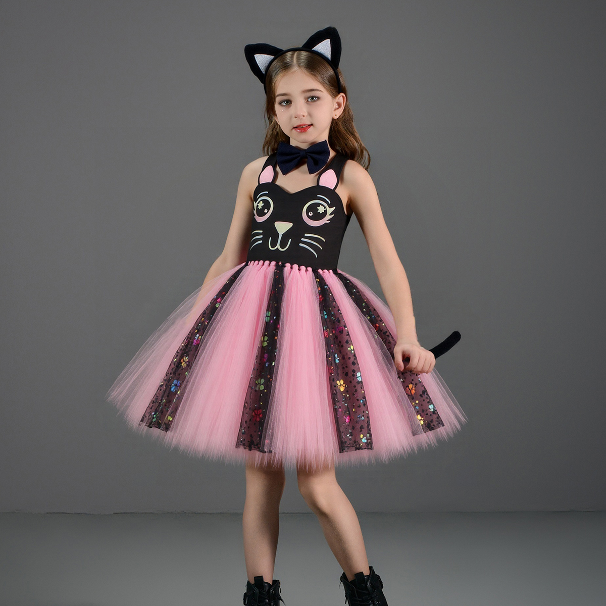 Pink Black Cat Tutu Dress for  - مراجعة Baby Tutu Skirt وسعره