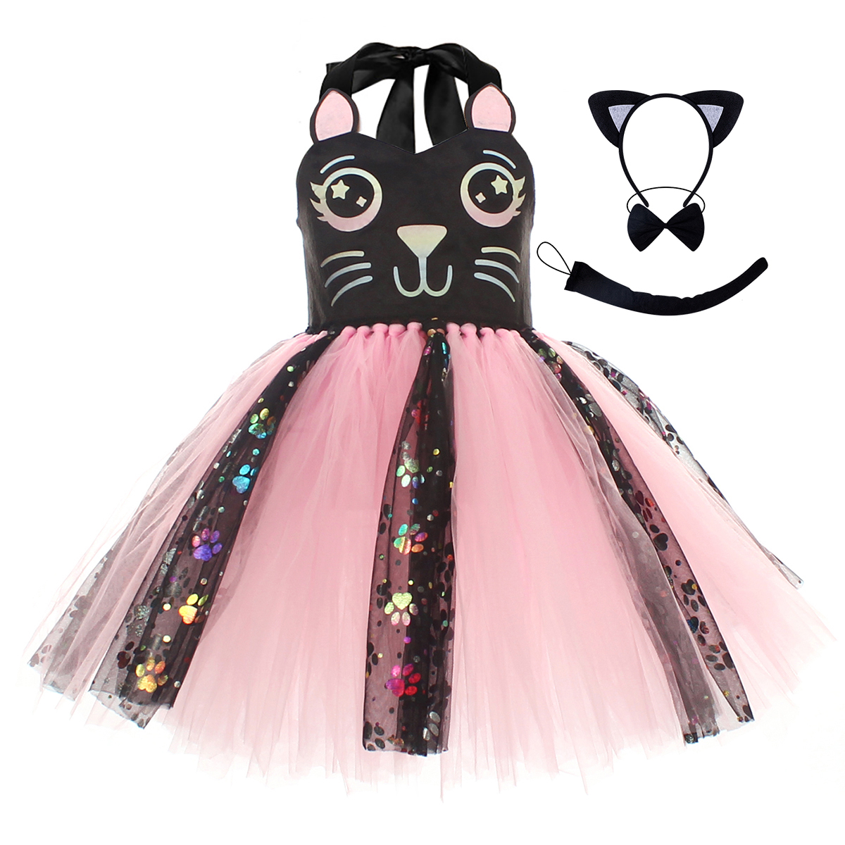 Pink Black Cat Tutu Dress for  - مراجعة Baby Tutu Skirt وسعره