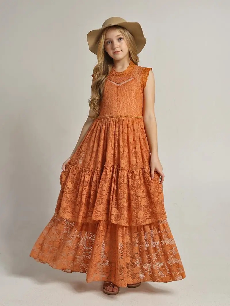 Girls Flower Dress Lace Cotton - مراجعة Baby Clothing Dresser وسعره