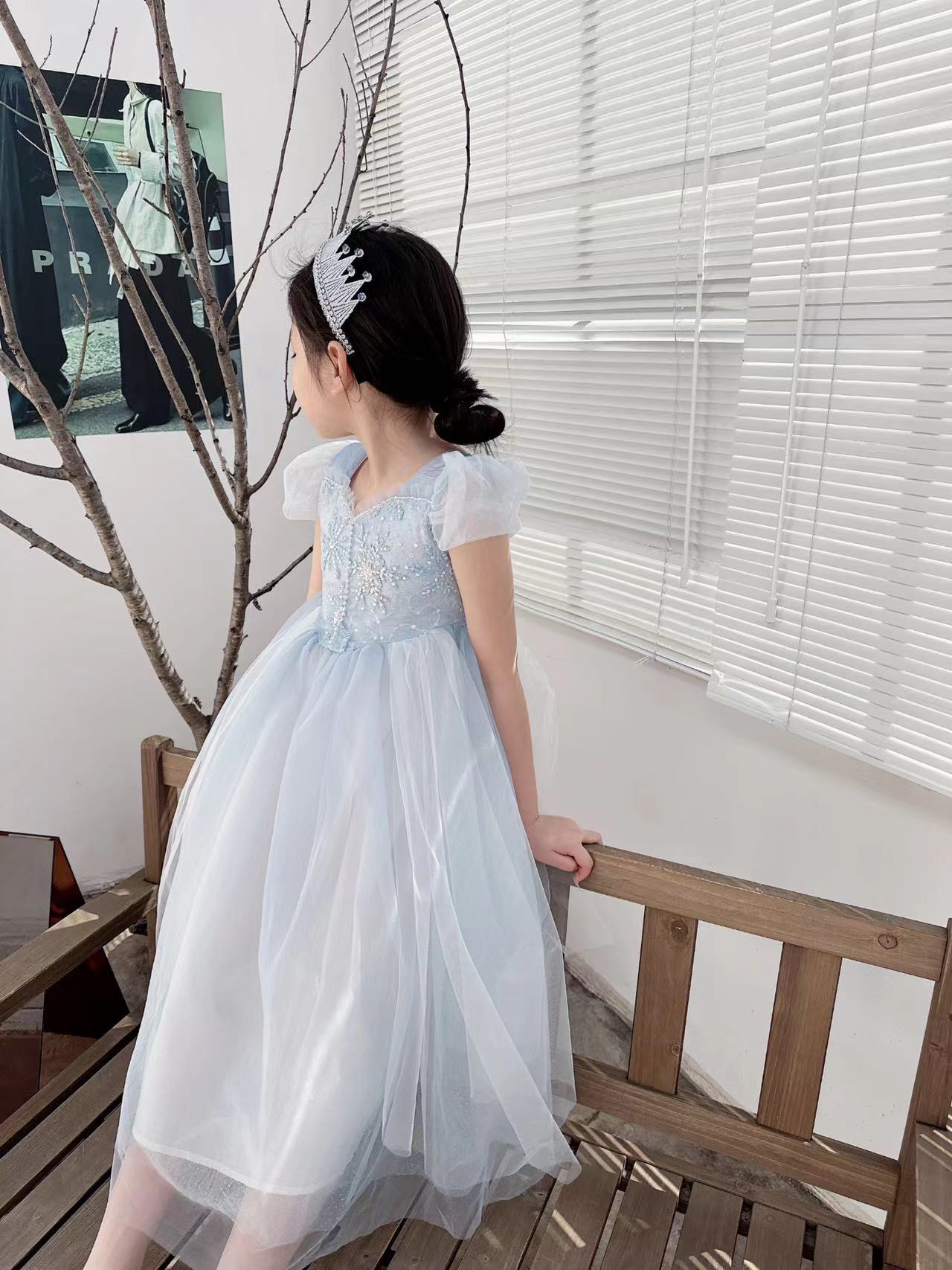 Embroidered Elsa Girls Dress f - مراجعة Baby Clothing Dresser وسعره