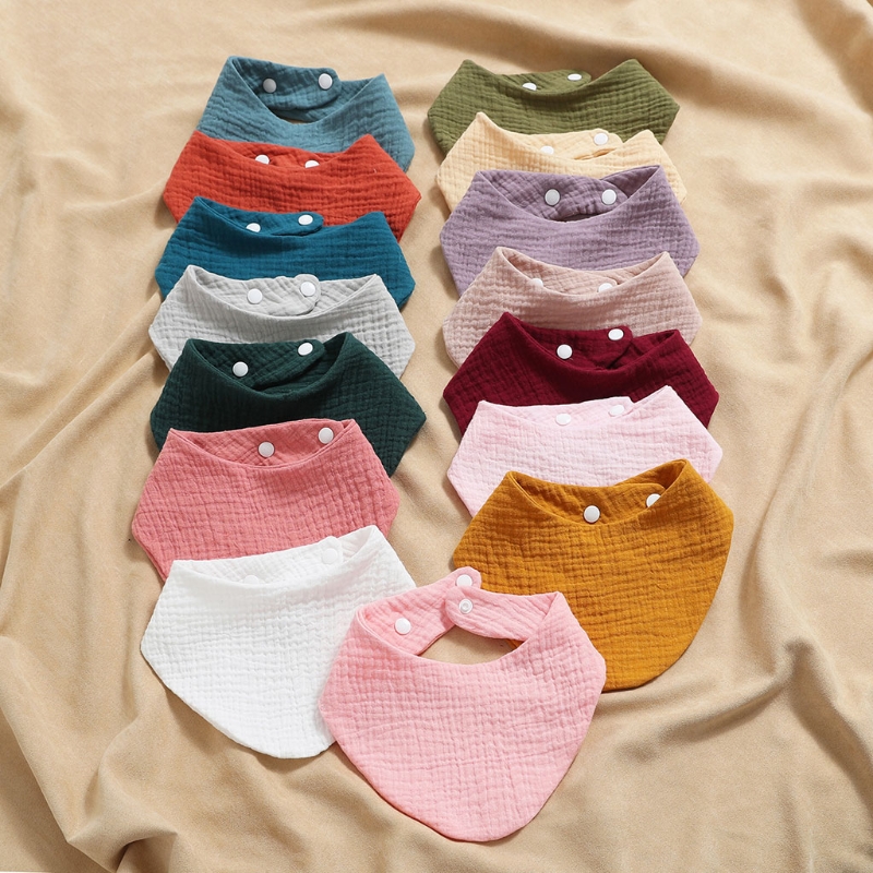 1pc Cotton Gauze Baby Bibs Adj - مراجعة Baby Clothing Fabric وسعره