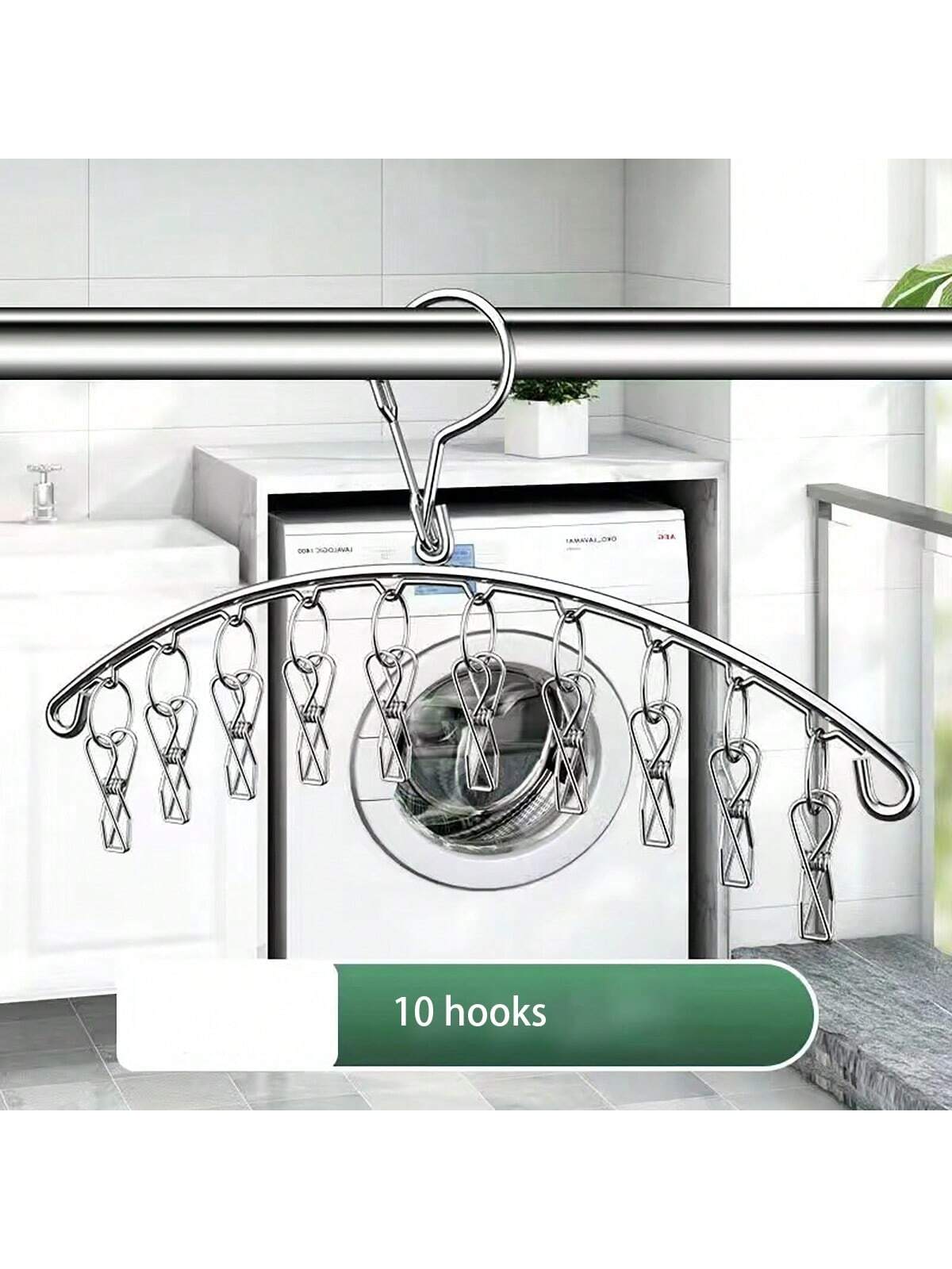 1pc stainless steel clotheslin - مراجعة Baby Clothing Rail وسعره